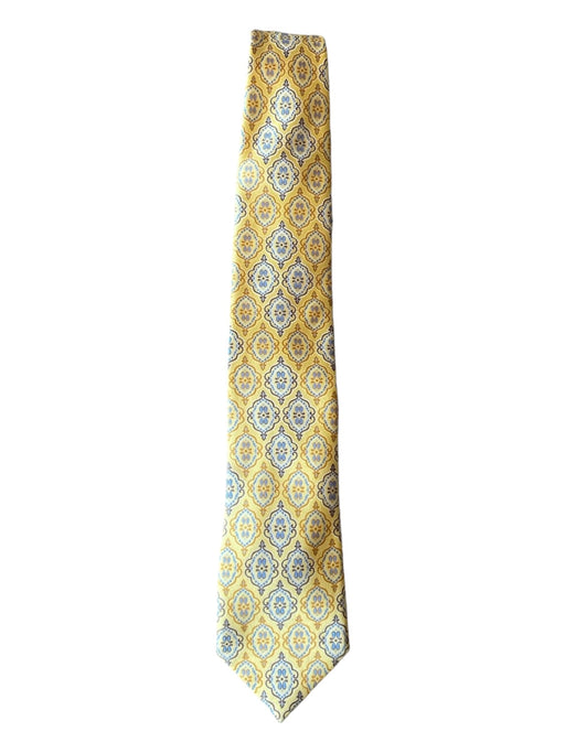 Zegna Yellow & Blue Silk Abstract Men's Ties