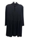 Gabriele Knecht Size P Black Wool Long Sleeve Mock Neck Gathered Waist Dress Black / P