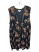 Gabriele Knecht Size P Black, Orange, Multi Rayon Sleeveless Floral Print Dress Black, Orange, Multi / P