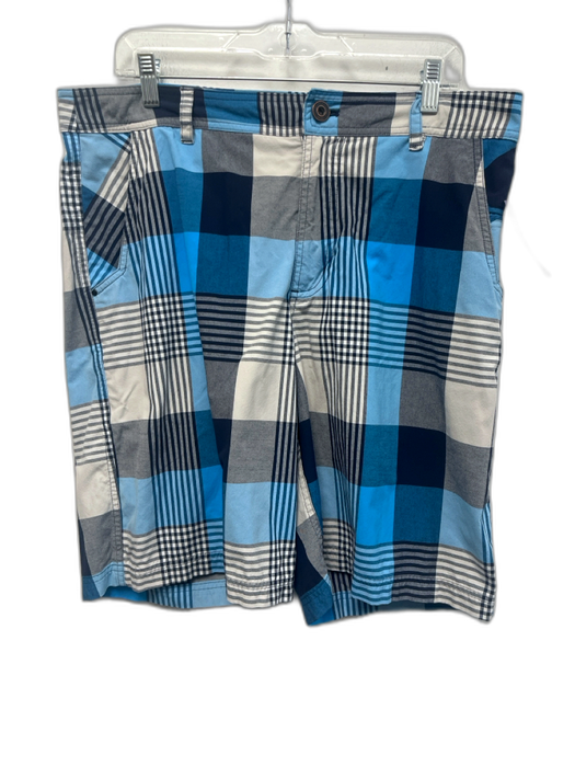 Lululemon Size Est 36 Blue & White Synthetic Plaid Khaki Athleisure Men's Shorts Blue & White / Est 36