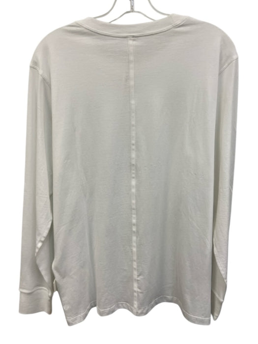 Lululemon Size 6 White Pima Cotton Long Sleeve Ribbed Neck Ribbed Cuffs Top White / 6