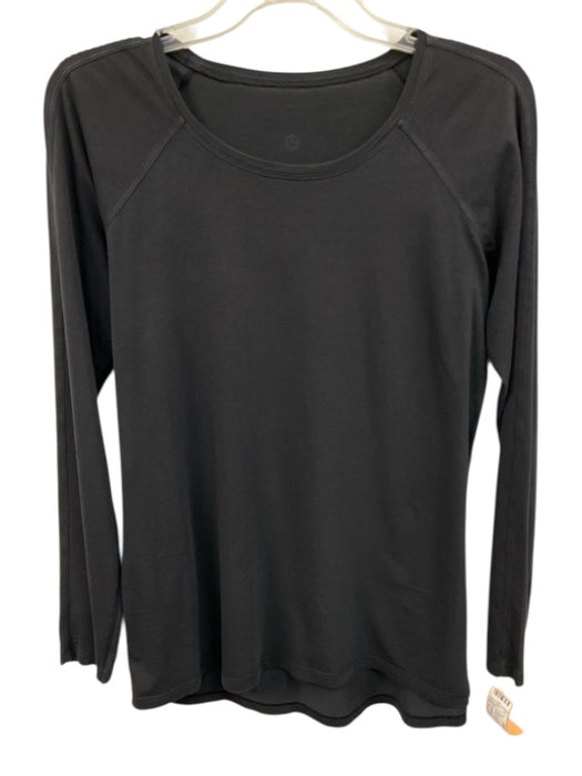 Lululemon Size L Black No Fabric Tag Long Sleeve Wide Neck Shoulder Detail Top Black / L