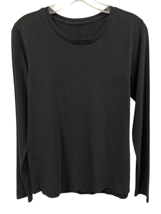 Lululemon Size L Black No Fabric Tag Long Sleeve Ribbed Neck Athleisure Top Black / L