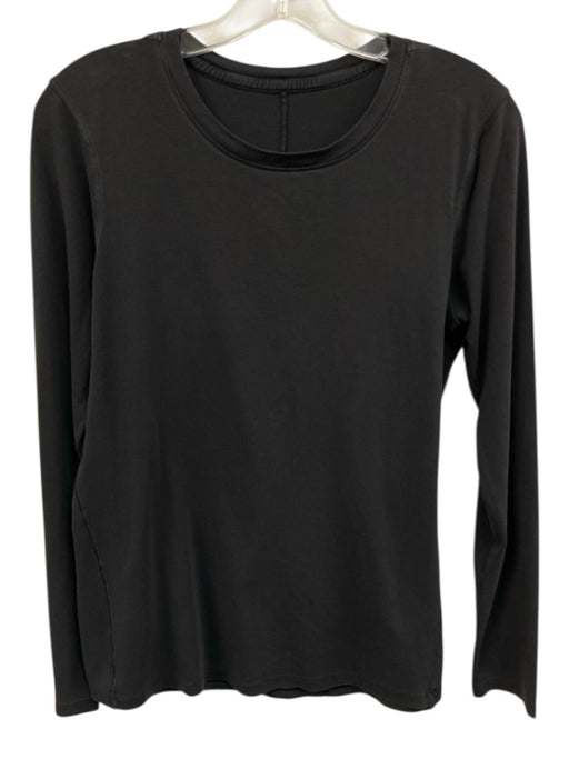 Lululemon Size L Black No Fabric Tag Long Sleeve Ribbed Neck Athleisure Top Black / L