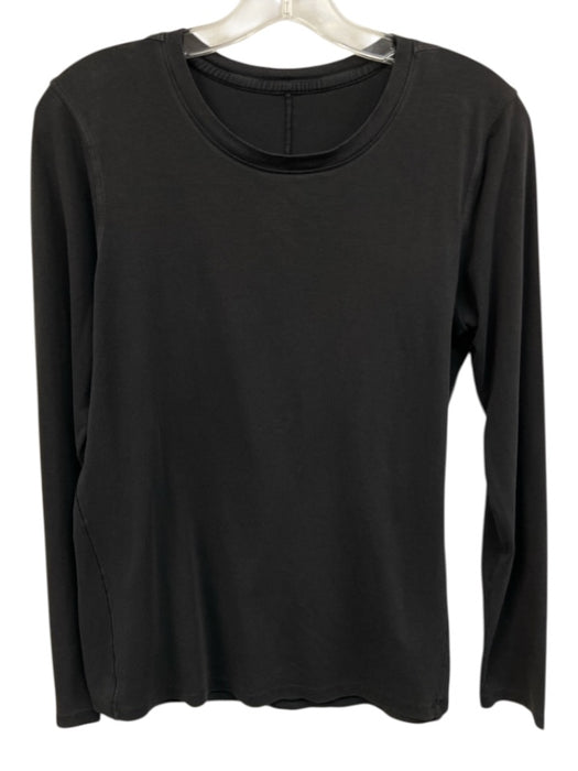 Lululemon Size L Black No Fabric Tag Long Sleeve Ribbed Neck Athleisure Top Black / L