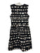 Red Valentino Size 40 Black Beige White Polyester Round Neck Sleeveless Dress Black Beige White / 40