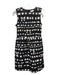 Red Valentino Size 40 Black Beige White Polyester Round Neck Sleeveless Dress Black Beige White / 40