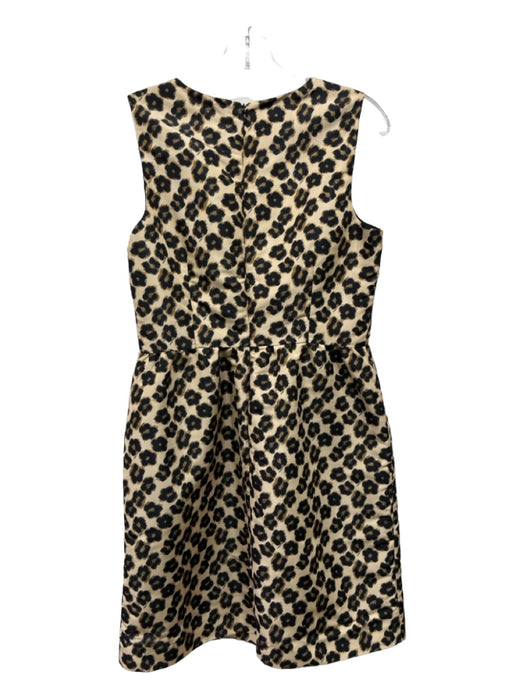 Red Valentino Size 44 Beige & Black Polyester Cheetah Round Neck Back Zip Dress Beige & Black / 44