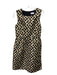 Red Valentino Size 44 Beige & Black Polyester Cheetah Round Neck Back Zip Dress Beige & Black / 44