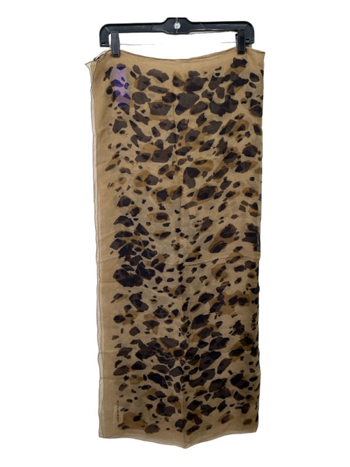 Burberry Beige & Brown Silk Cheetah Sheer Rectangle scarf Beige & Brown / 175x95cm