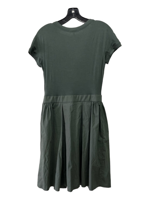 Paule Ka Size 40 Green Cotton Blend Round Neck Short Sleeve Fabric Block Dress Green / 40