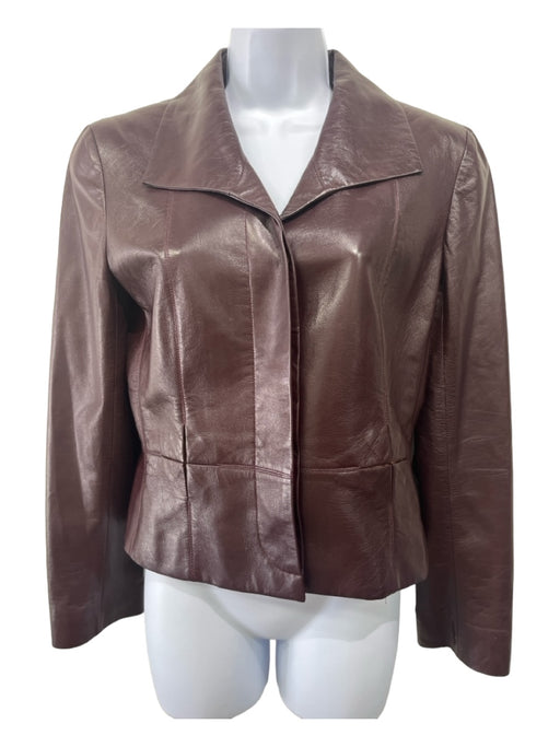 Chanel Size 40 Brown Lambskin Blazer Paneled Collared Button Up Jacket Brown / 40