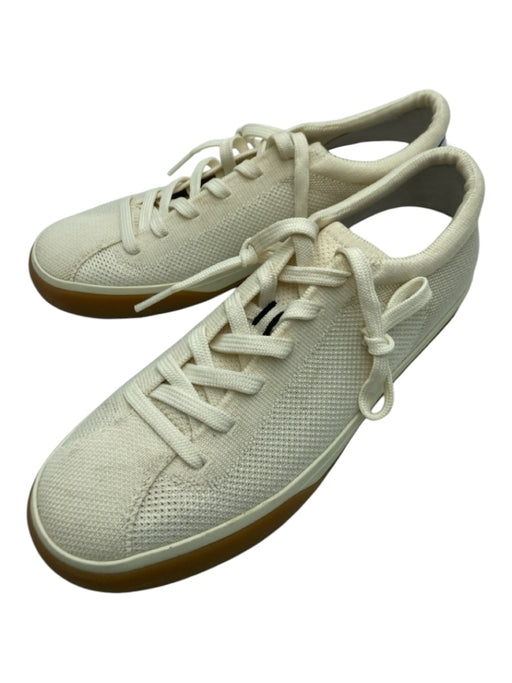 Rothy's Shoe Size 8 Beige & White Synthetic Low Top lace up Knit Sneakers Beige & White / 8