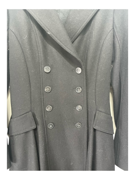 All Saints Size 8 Black Wool Blend Trench Double Breast pocket Coat Black / 8