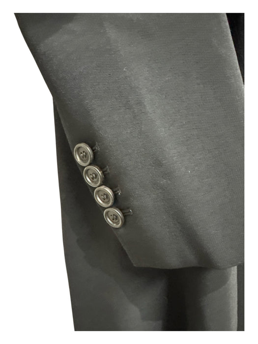 Givenchy Size 38 Black Viscose Long Sleeve Buttons Trench shoulder pads Coat Black / 38