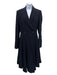 Givenchy Size 38 Black Viscose Long Sleeve Buttons Trench shoulder pads Coat Black / 38
