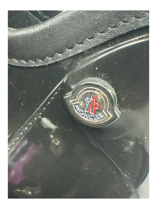 Moncler Shoe Size 38 Black Rubber Almond Toe Slip On Leather Trim Boots Black / 38