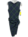 Chiara Boni Size 8 Olive Green, Navy & Black Polymide Sleeveless Plaid Dress Olive Green, Navy & Black / 8
