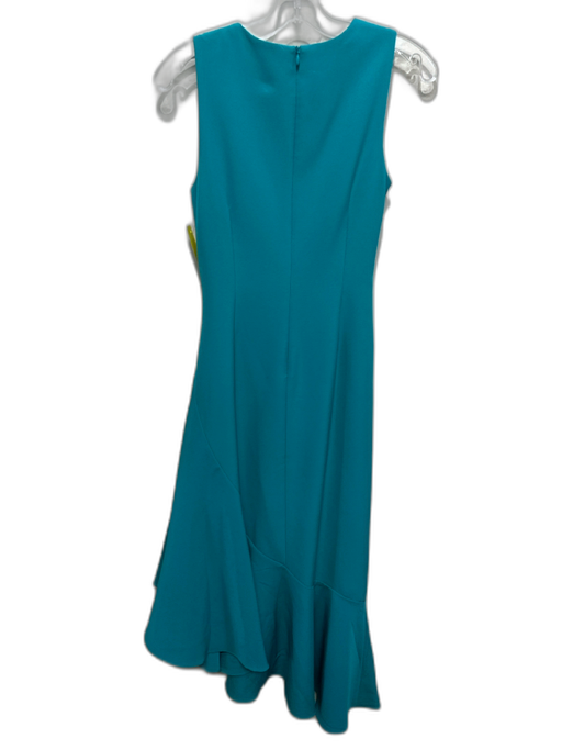 Eliza J Size 4 Teal Green Polyester Sleeveless Darted Side Gather Gown Teal Green / 4