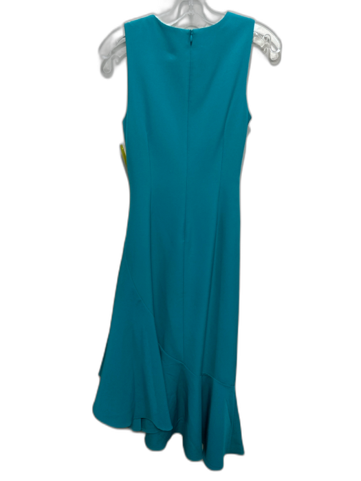 Eliza J Size 4 Teal Green Polyester Sleeveless Darted Side Gather Gown Teal Green / 4