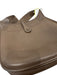 Hermes Chocolate Brown Pebble Leather Perforated Logo Snap Closure Dress Chocolate Brown