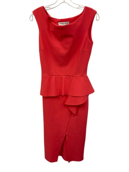 Chiara Boni Size 42 / M Orange Polyamide Blend Sleeveless Boat Neck Dress Orange / 42 / M