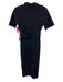 Chiara Boni Size 42 / M Black Polyamide Blend Short Sleeve Surplice Belted Dress Black / 42 / M