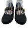 Rothy's Shoe Size 8.5 Black & Gold Synthetic Knit Round Toe Gold Grommet Flats Black & Gold / 8.5