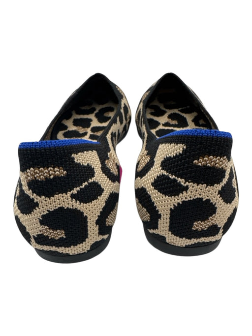 Rothy's Shoe Size 9 Black & Tan Synthetic Knit Pointed Toe Leopard Flats Black & Tan / 9
