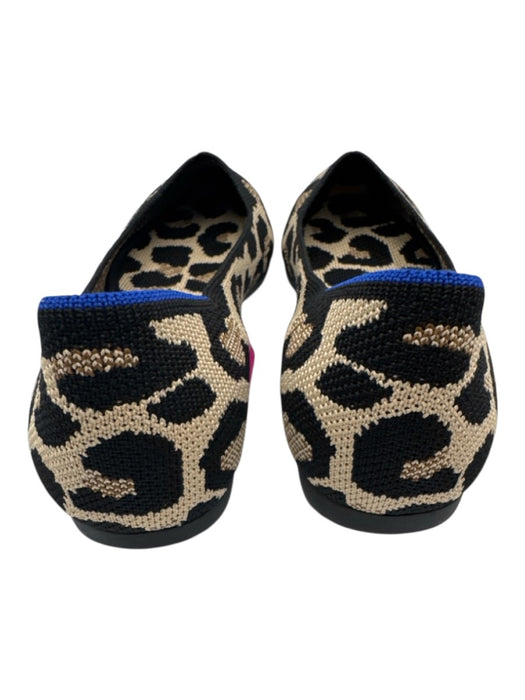 Rothy's Shoe Size 9 Black & Tan Synthetic Knit Pointed Toe Leopard Flats Black & Tan / 9