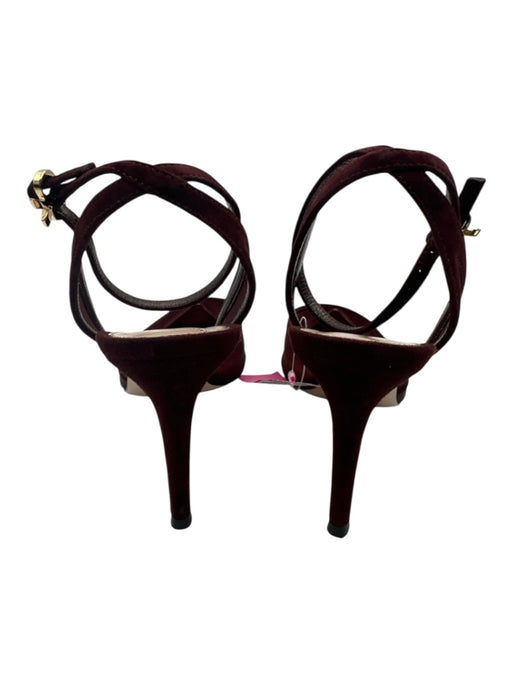 Gianvito Rossi Shoe Size 38 Burgundy Suede & Mesh Pointed Toe Trim Pumps Burgundy / 38
