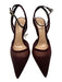 Gianvito Rossi Shoe Size 38 Burgundy Suede & Mesh Pointed Toe Trim Pumps Burgundy / 38