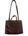 Telfar Brown PU Leather Top Handle Logo Tote Shopper Bag Brown / Medium