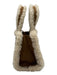 Telfar Brown & Cream Cow Suede Sheep Fur Top Handle Crossbody Shopper Bag Brown & Cream / Mini