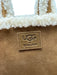 Telfar Brown & Cream Cow Suede Sheep Fur Top Handle Crossbody Shopper Bag Brown & Cream / Mini