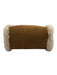 Telfar Brown & Cream Cow Suede Sheep Fur Top Handle Crossbody Shopper Bag Brown & Cream / Mini