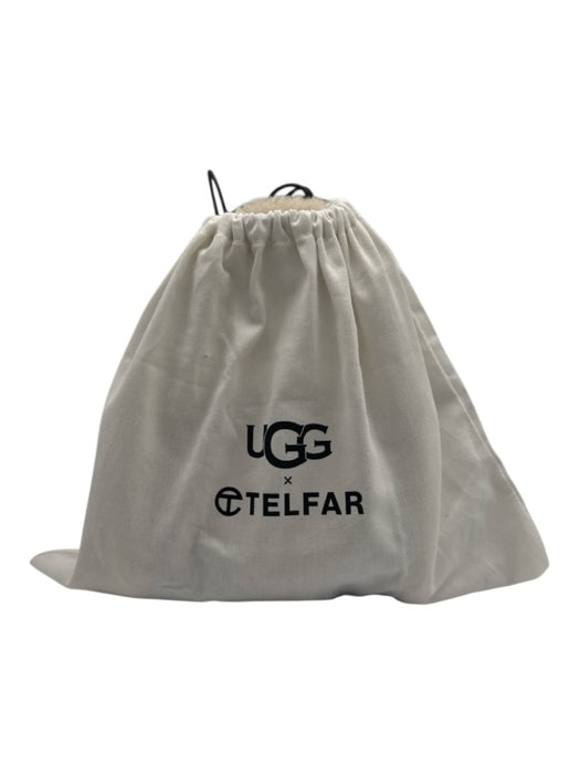 Telfar Brown & Cream Cow Suede Sheep Fur Top Handle Crossbody Shopper Bag Brown & Cream / Mini