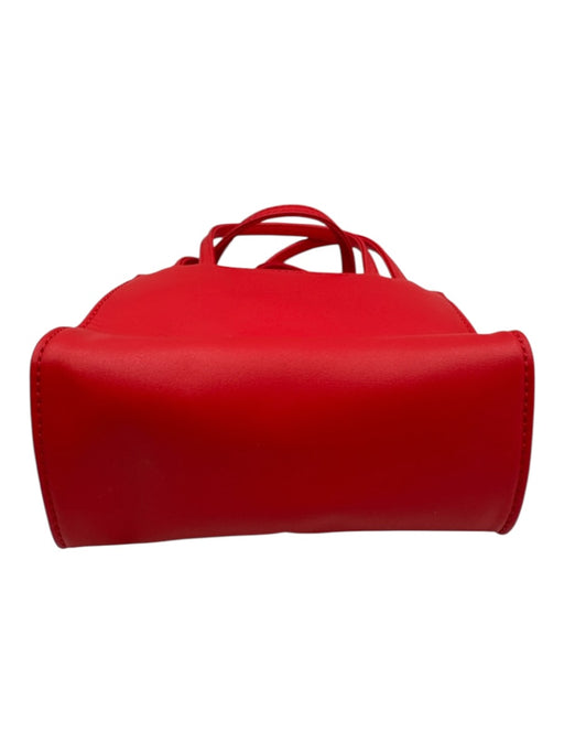 Telfar Red PU Leather Top Handle Logo Crossbody Strap Shopper Bag Red / Mini