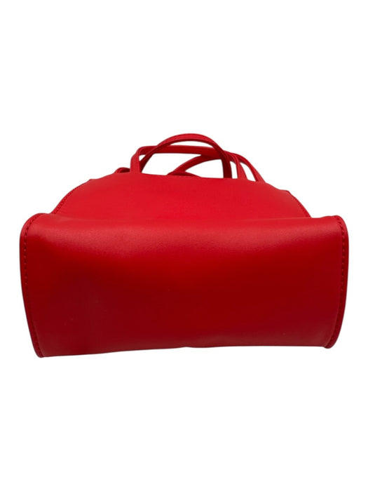 Telfar Red PU Leather Top Handle Logo Crossbody Strap Shopper Bag Red / Mini