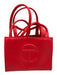 Telfar Red PU Leather Top Handle Logo Crossbody Strap Shopper Bag Red / Mini