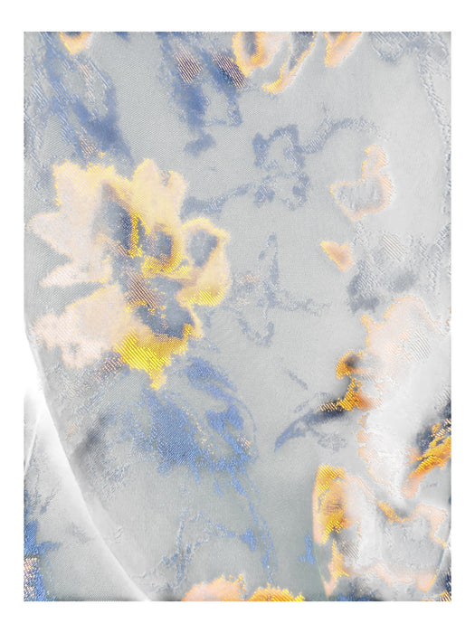 Kay Unger Size 4 Navy & Orange Polyester Boat Neck Back Zip 1/2 sleeve Gown Navy & Orange / 4