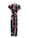 Vilagallo Size 38 Black, Pink & Multi Polyester V Neck Floral V Neck Dress Black, Pink & Multi / 38