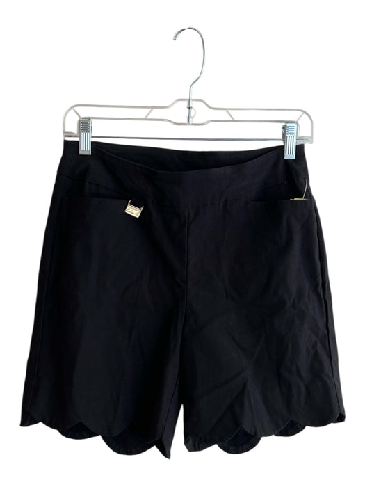 Lulu B Size 4 Black Viscose Slit pockets Scalloped Hem Stretch Waist Shorts Black / 4