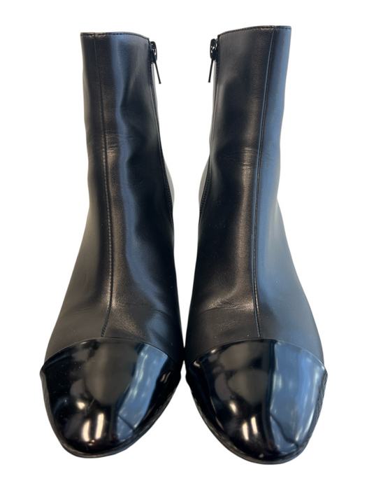 Jeffrey Campbell Shoe Size 7.5 Black Leather Patent Leather Toe Cap Booties Black / 7.5