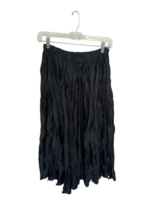 Milio Milano by Venti 6 Size M Black Polyester Elastic Waist Crinkle Maxi Skirt Black / M