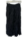 Milio Milano by Venti 6 Size M Black Polyester Elastic Waist Crinkle Maxi Skirt Black / M