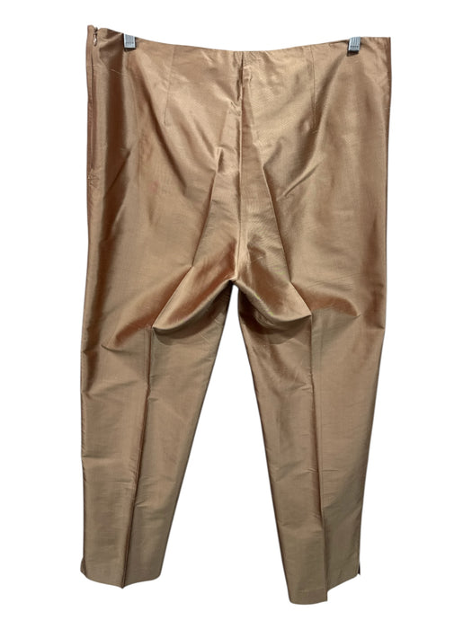 Connie Roberson Size XL Gold & Taupe Silk applique Tank Straight Leg Pant Set Gold & Taupe / XL