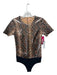 Commando Size S Brown & Black Faux Leather Round Neck Snake Embossed Top Brown & Black / S