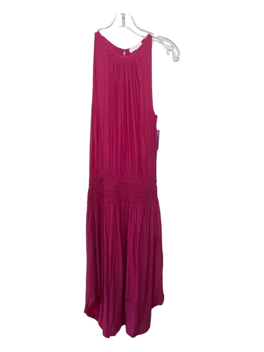 Ramy Brook Size Medium Raspberry Pink Polyester Sleeveless smocked Midi Dress Raspberry Pink / Medium