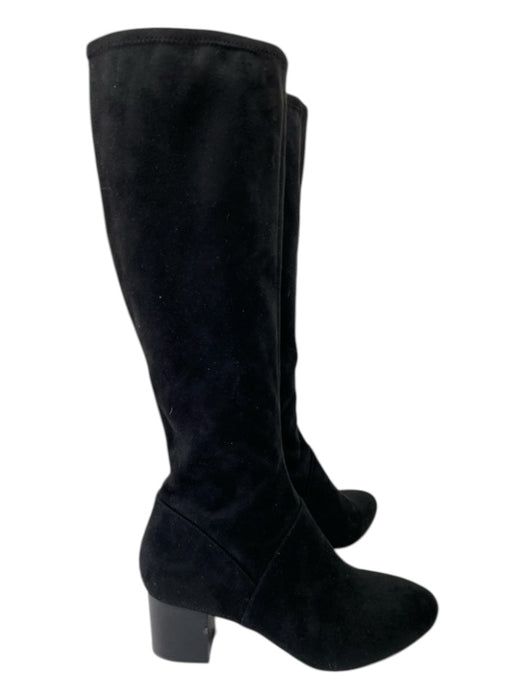 Boden Shoe Size 39 Black Faux Suede Block Heel Below the Knee Almond Toe Boots Black / 39